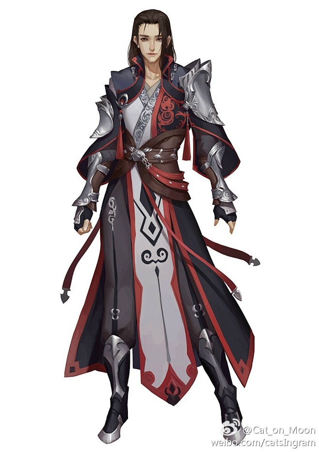 角色设定 立绘 铠甲 战士 男角色 日韩画法关于古风聖島夜同采自photo