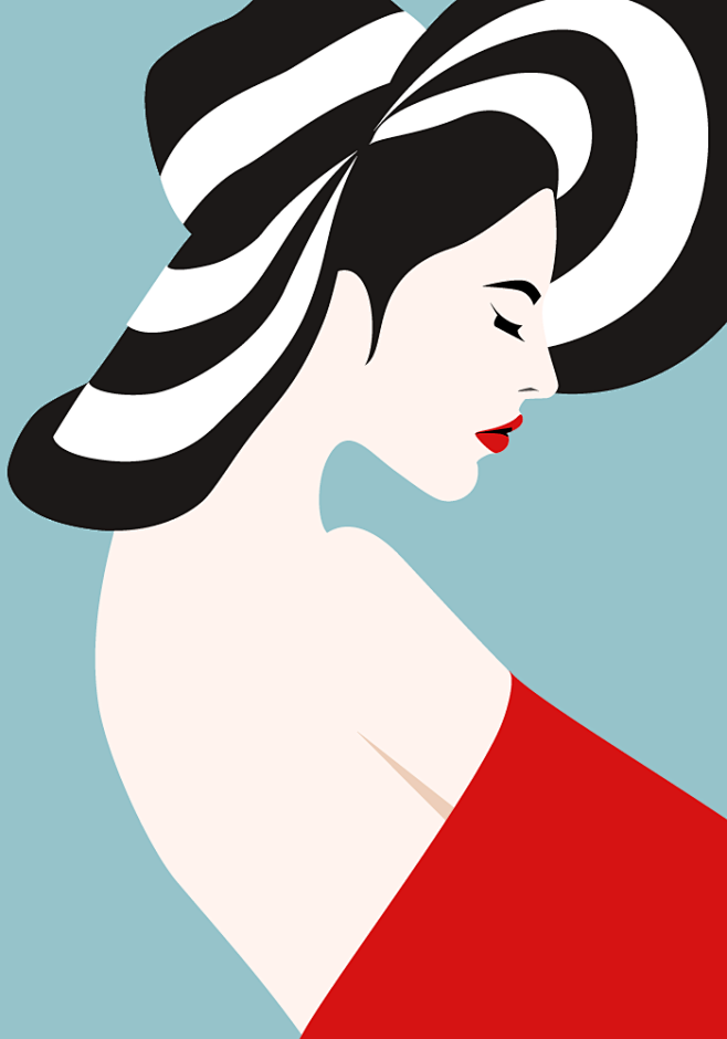 矢量美女插画