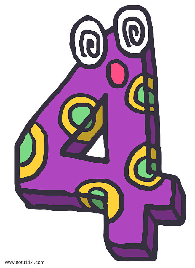 15:59:06手绘带眼睛表情数字4卡通元素橙橙橙禾同采自www