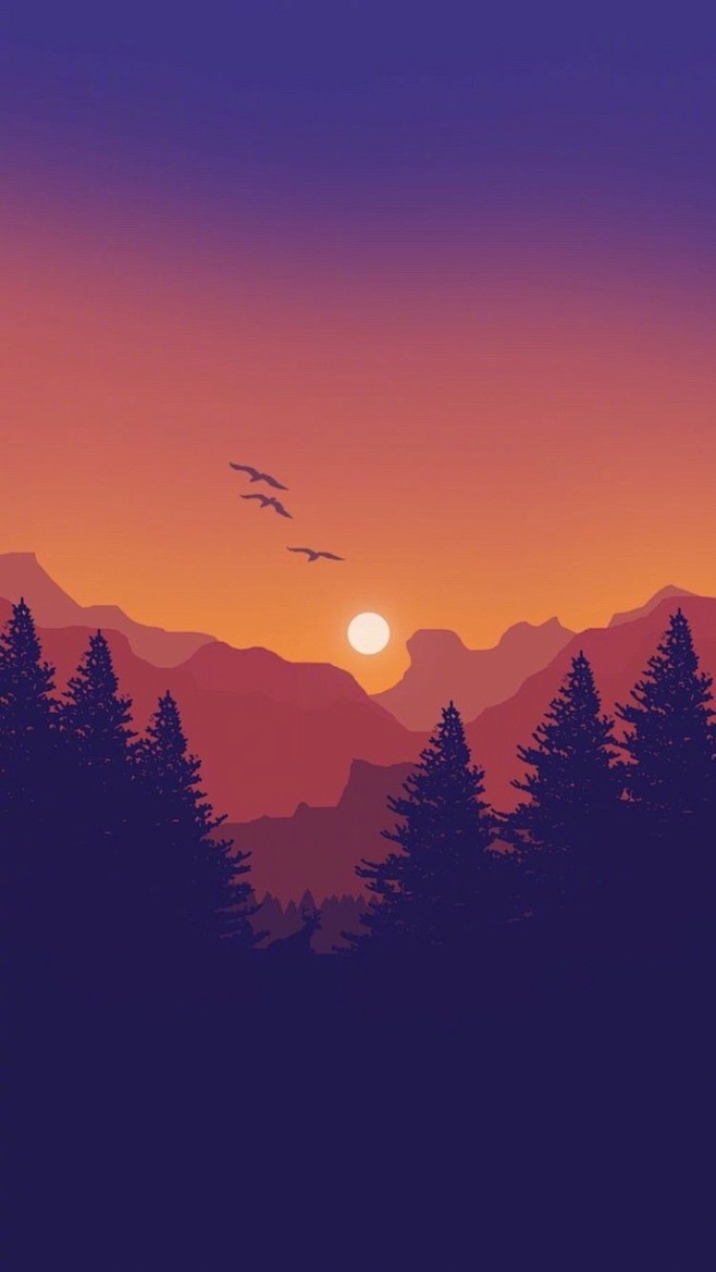 插画风景壁纸唯美清凉的风格赏心悦目
