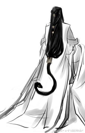 古风手绘人物背影