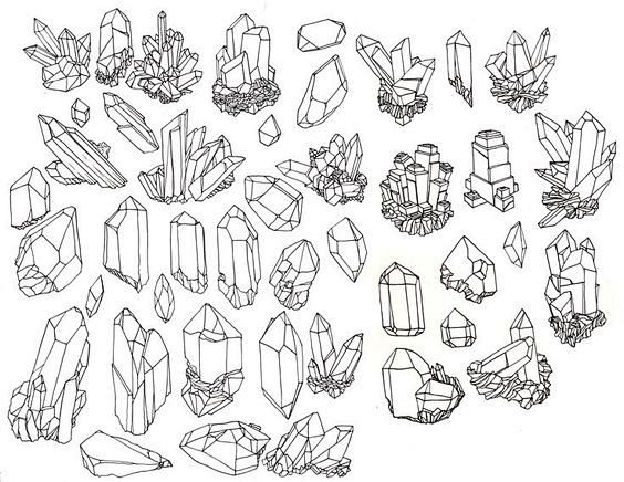 多种水晶宝石形状绘制