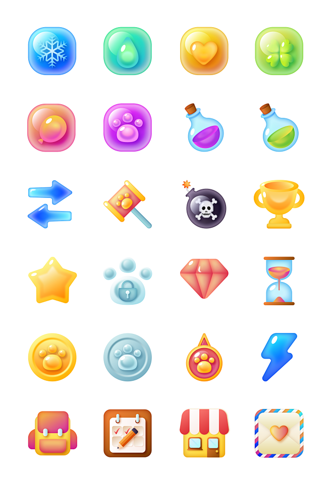 千库原创多色可爱泡泡消消乐游戏app图标icon