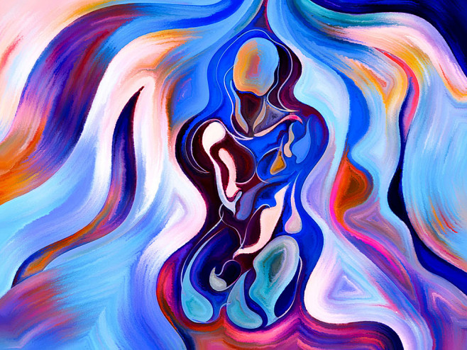 抽象油画女人图片素材