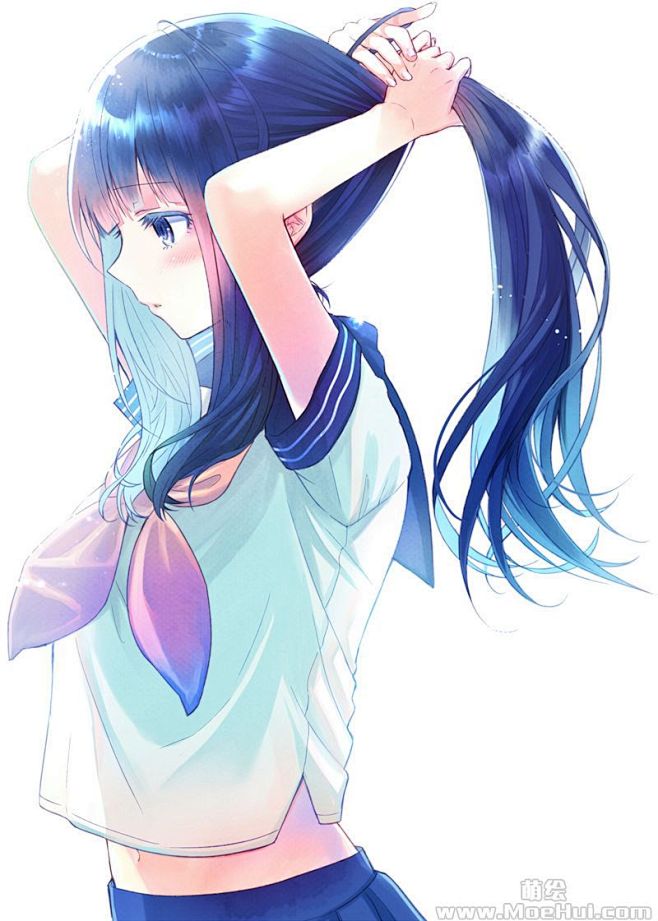 扎头发的美少女动漫