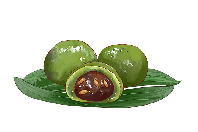 清明节青团插画