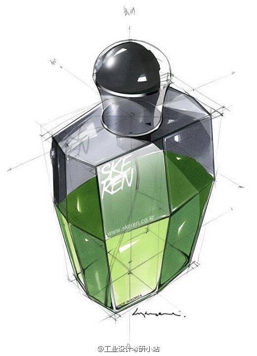 玻璃材质的画法工业设计工业设计手绘