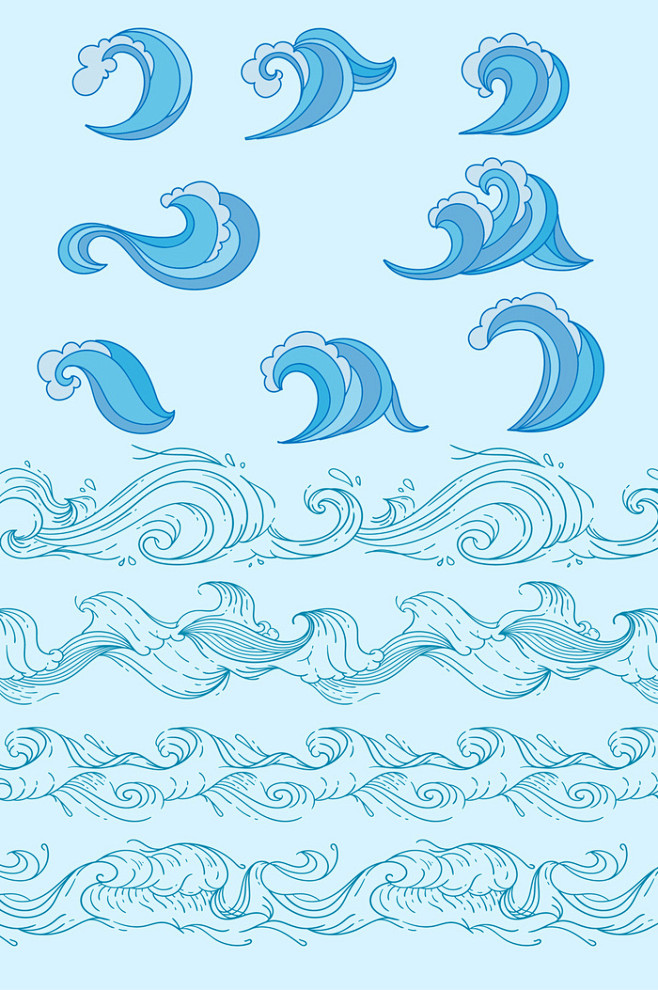 海浪矢量素材