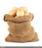 麻袋里的新鲜土豆高清图片