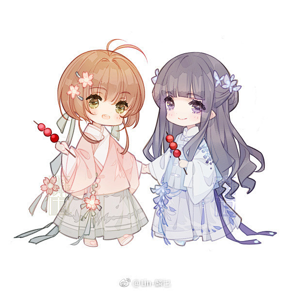 很久没画q版啦画个袄裙版小樱知世