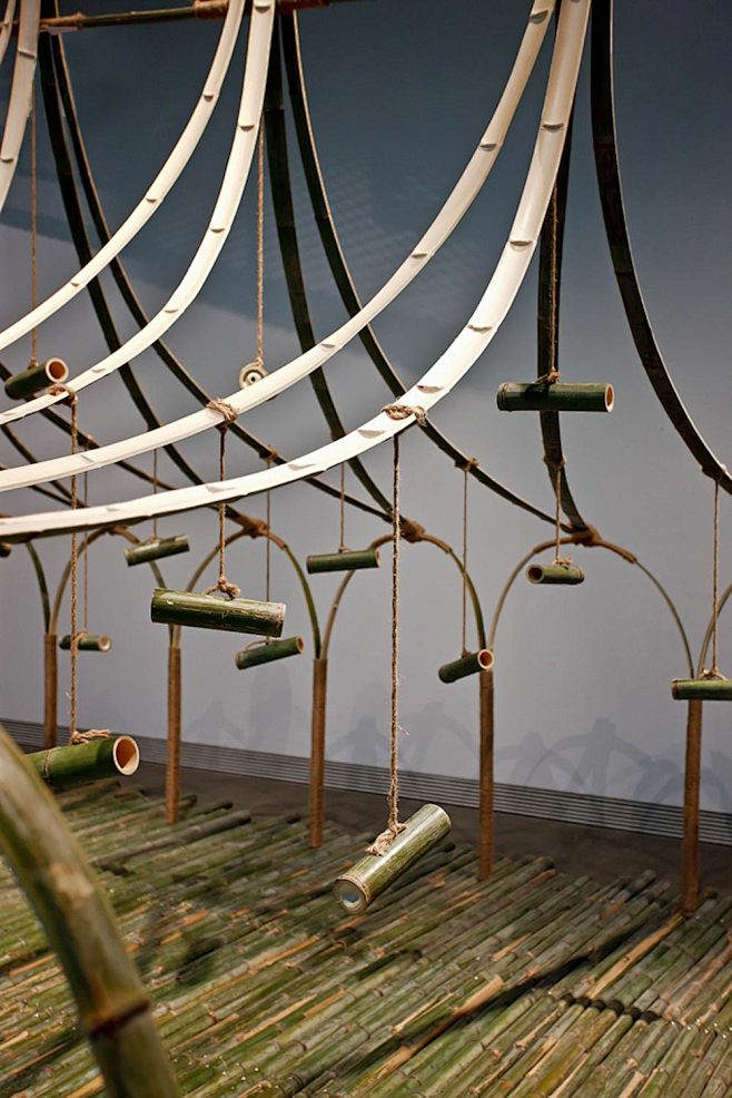 以竹为主题的艺术展厅