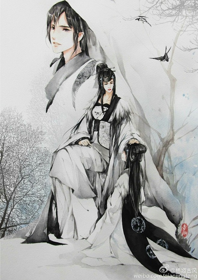 花鸟鱼虫系列之#燕子拟人#人设画手:@青翎兰染 燕子少女:原po,燕子