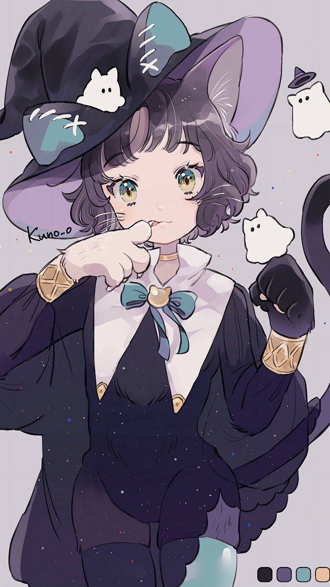 卡哇伊卡通小魔女高清手机壁纸