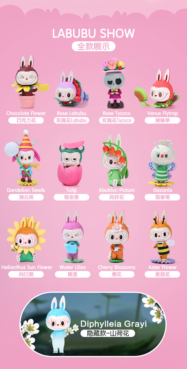 popmart泡泡玛特labubu花之精灵系列盲盒手办公仔不支持退货退款tmall