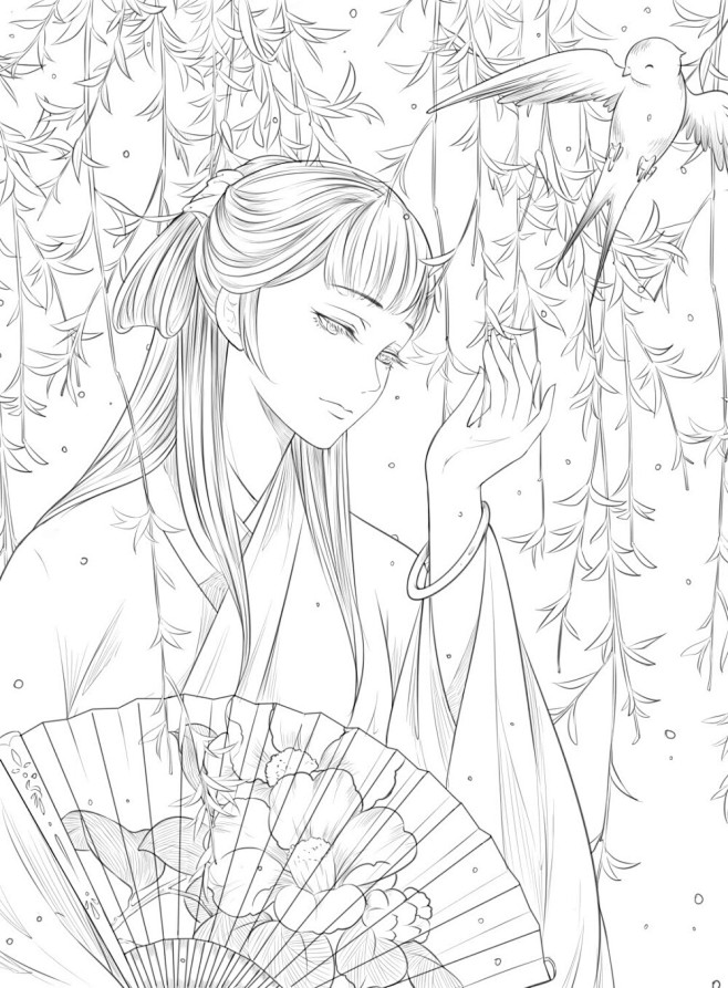 唐不晚从随心的转采于2020-08-21 20:44:28思美人线稿唐不晚同采自www