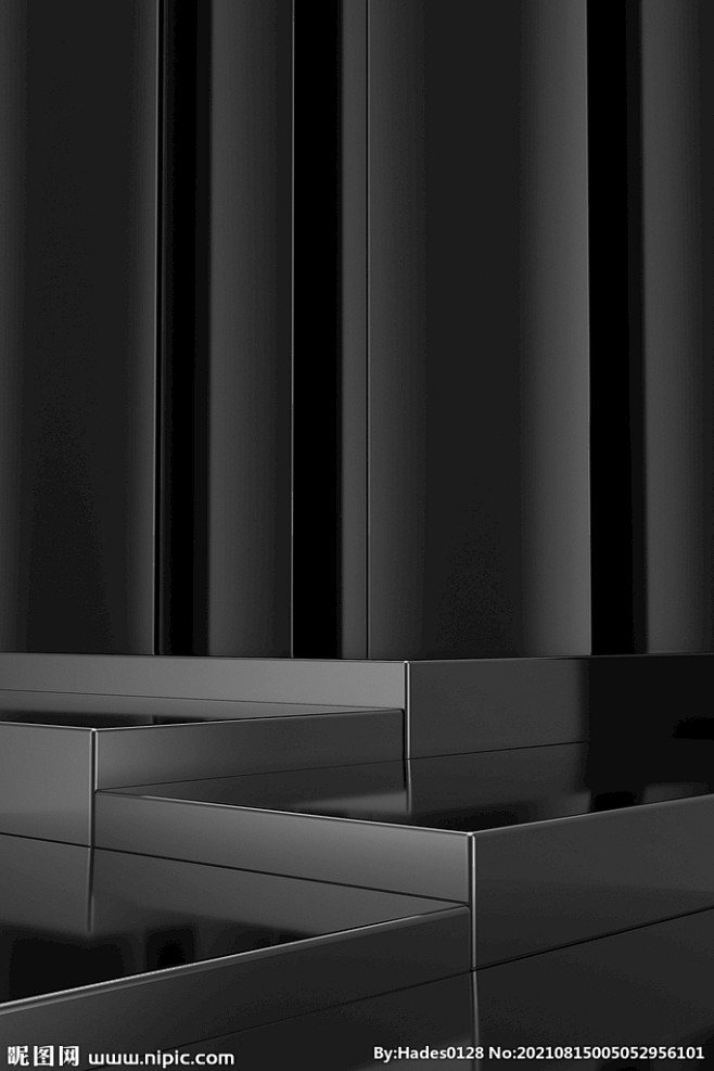 黑色质感展台背景