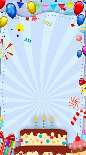 生日快乐卡通海报背景模板