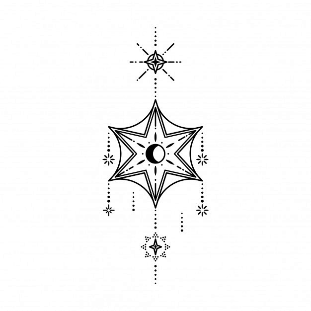 弥彦啊噗从里予兽转采于3 周前几何纹身花纹图案星星矢量图插画弥彦啊