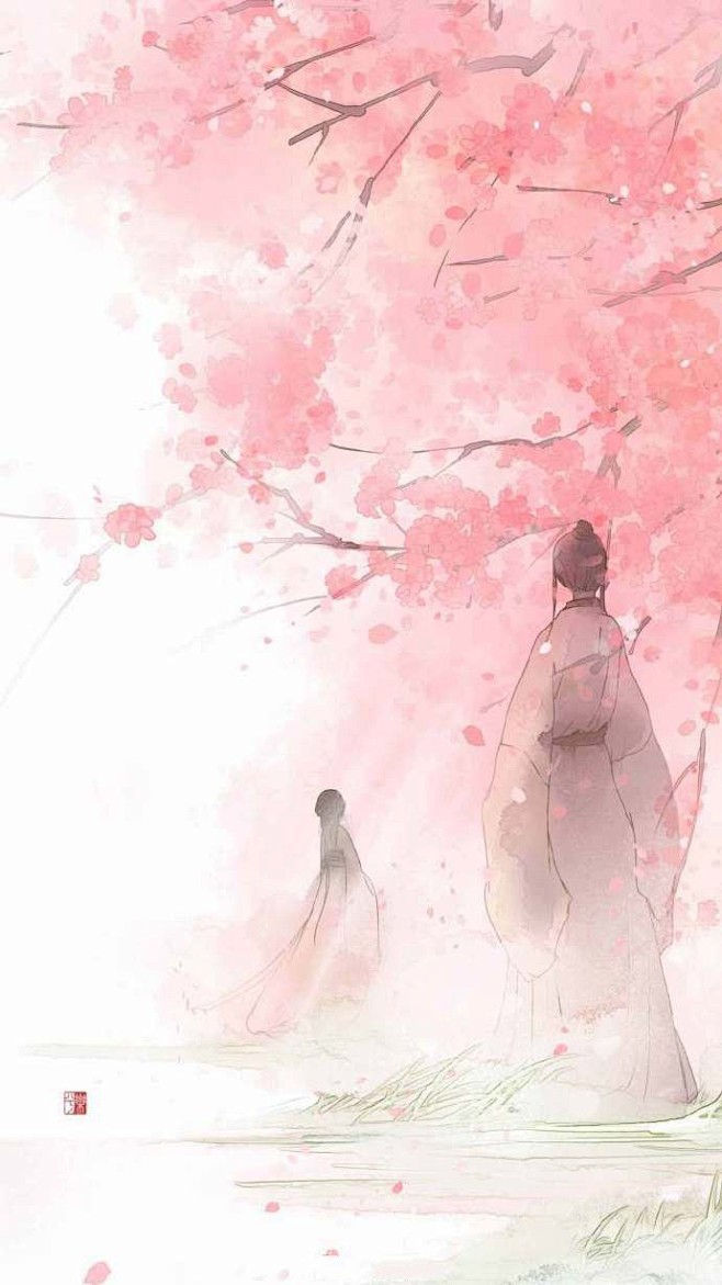 9款淡雅水彩禅意古风背景古风手机壁纸图片