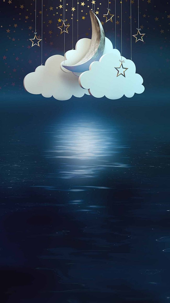 夜晚美梦睡眠药物h5背景素材