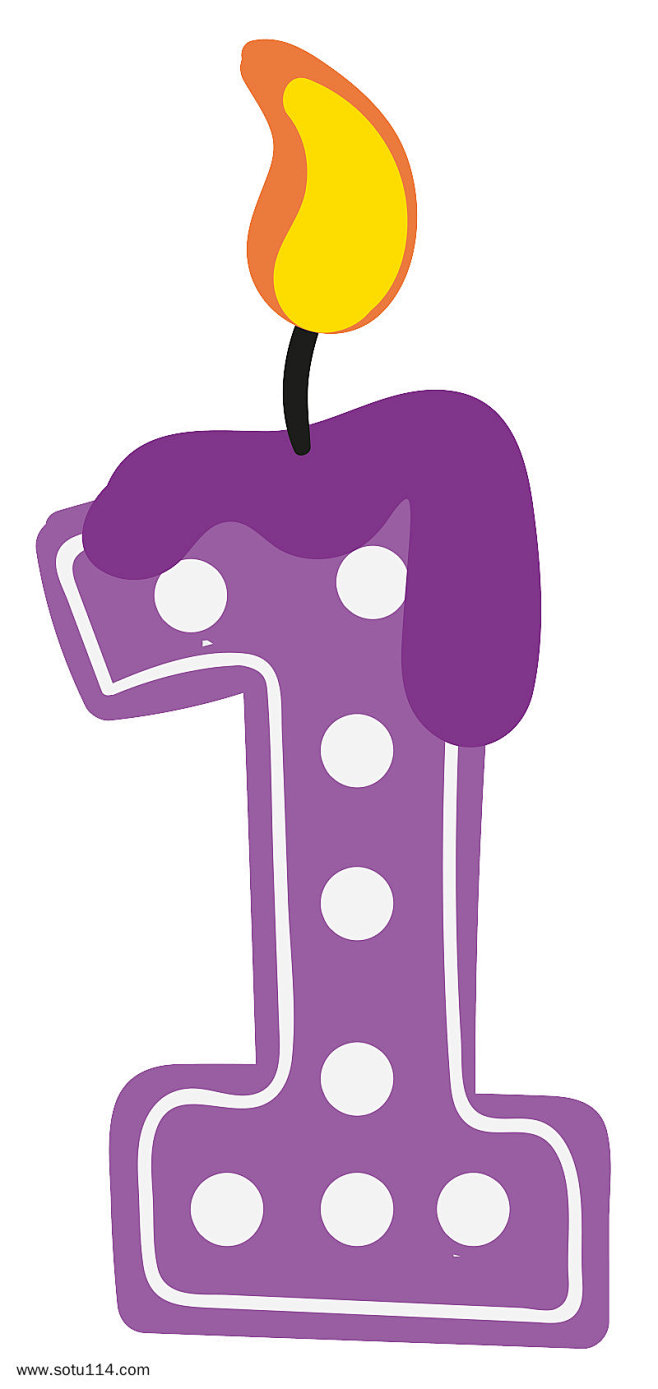 数字1卡通生日蜡烛
