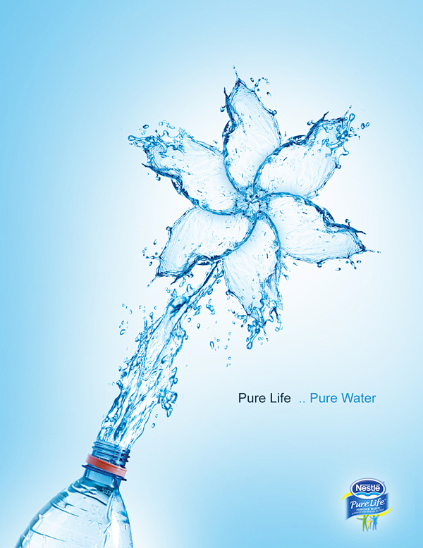 purelifepurewater矿泉水海报排版