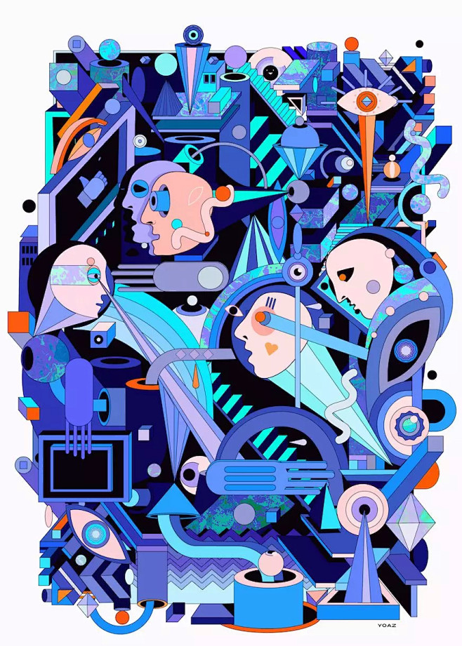 创意与色彩并存的插画设计长啥样设计大咖作品赏析01运用几何图形和