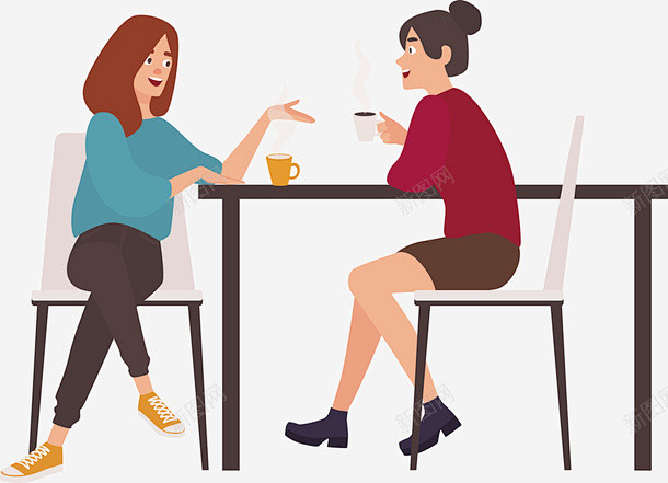 坐在一起聊天的女士矢量图高清素材页面免费下载页面网页平面电商创意