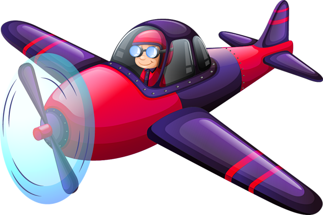 卡通紫色战斗机