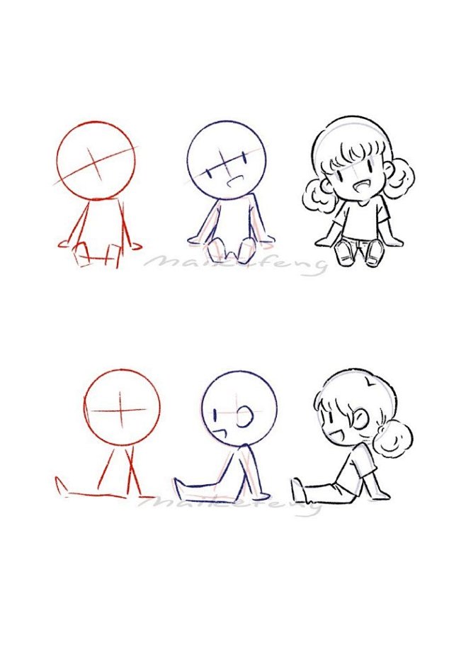 不知道怎么给人物设计动作这周就送大家一份人物坐姿教程鸭子坐二郎腿