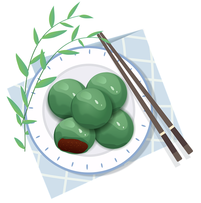 清明节青团插画