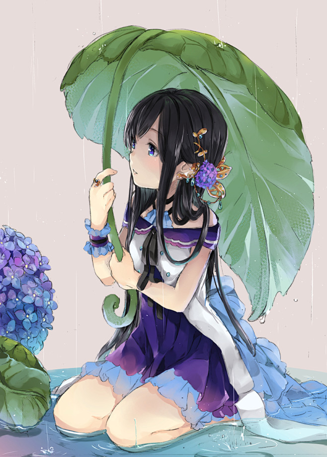 さくらんぼと紫阳花1
