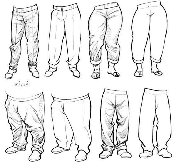 你的绘画素材库的照片裤子的褶皱绘制的参考