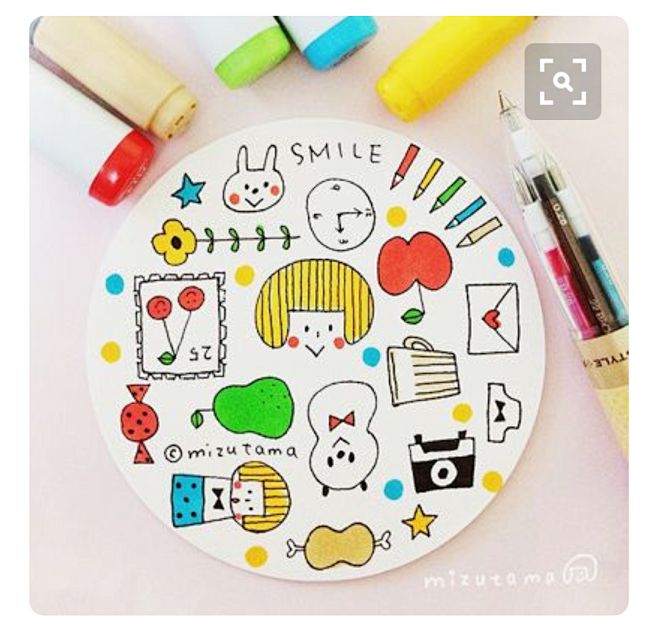日本可爱手帐手绘简笔画自己做杯垫