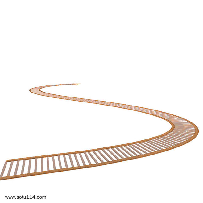 弯曲火车轨道插画