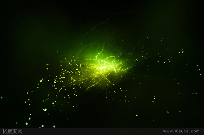绿色闪电背景高清图片