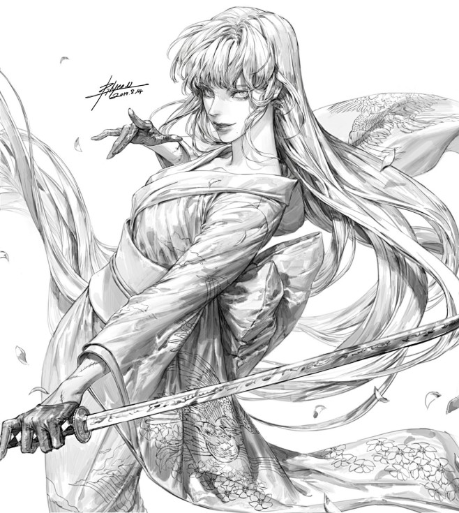 韩国画师pilyeon作品欣赏55p韩风线稿