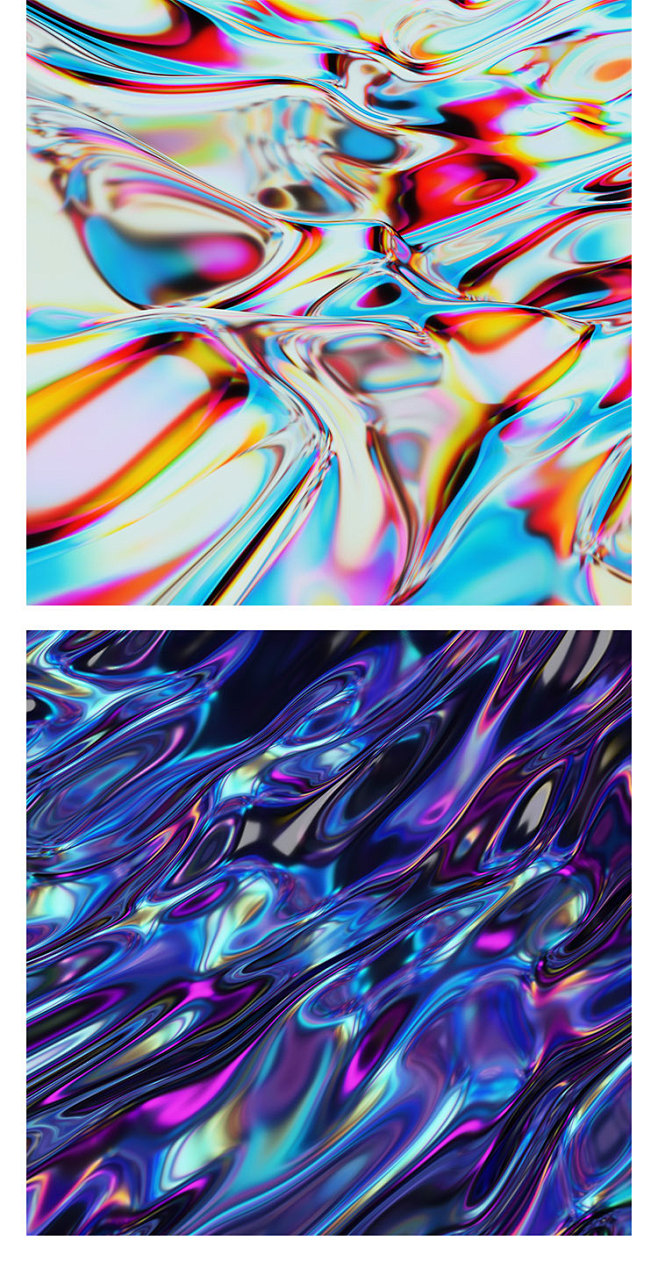 抽象彩色渐变流体金属波浪高光熔岩有机物颗粒背景png图片素材淘宝网