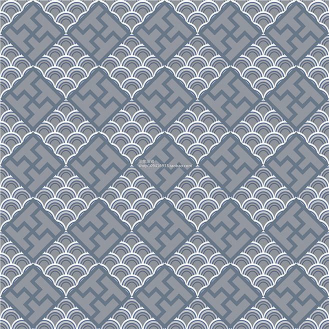 矢量设计素材日式传统日本几何纹样纹理四方连续背景eps格式25p淘宝北