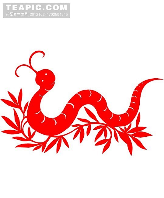 民间艺术剪纸蛇矢量图09