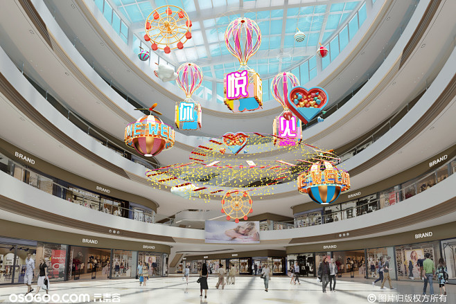 商场开业中庭吊饰设计