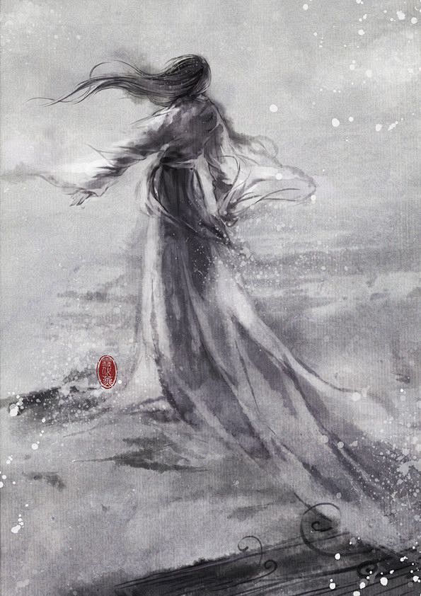 古风水墨画褪去了繁杂的颜色世界反而更加清澈