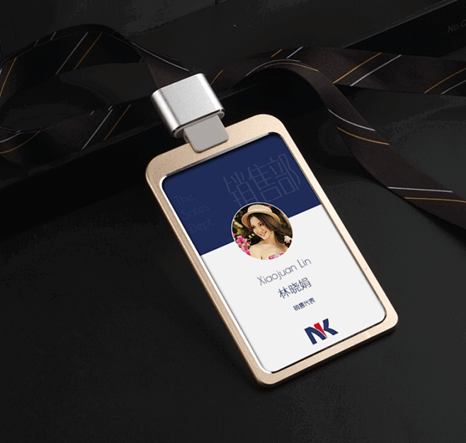 铝合金工牌工作牌定制金属高档胸卡厂牌工作证卡套带挂绳员工工牌淘宝