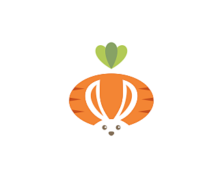 果蔬店logo胡萝卜兔子动物果蔬店logo蔬菜可爱商标设计图标图形标志