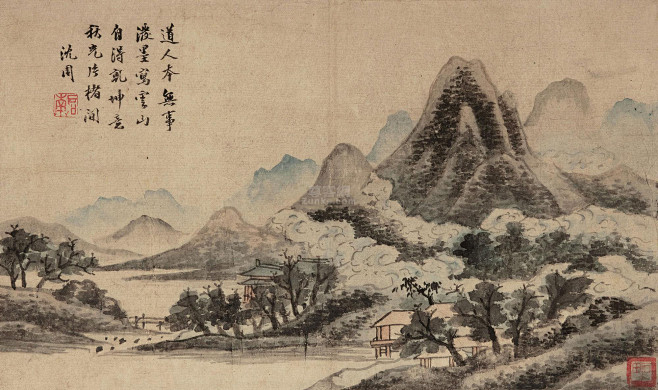 沈周沈周款秋山图立轴作品欣赏