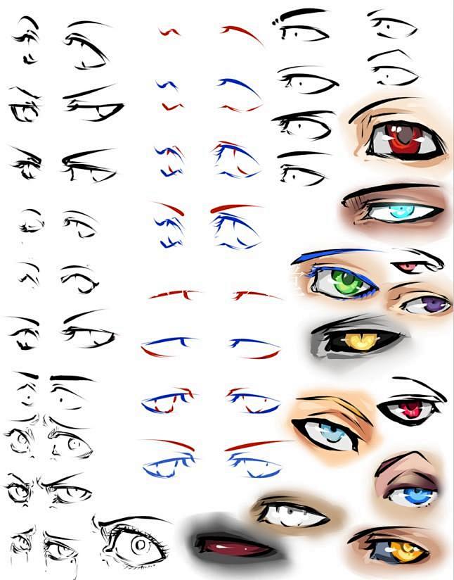 x36鼻眼嘴表情参考资料电脑绘画人体五官眼神基础入门画法素材淘宝网