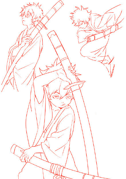 sai资源库动漫男性人物动作姿势表情参考可以动手练练自己收藏转需