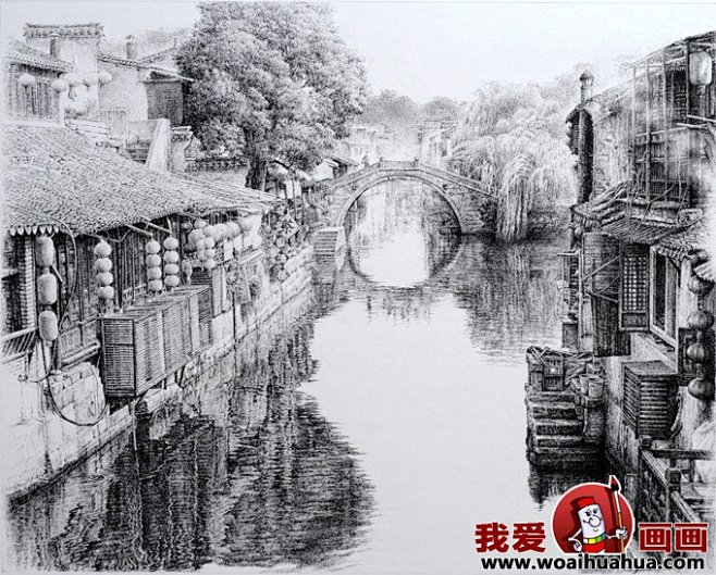 风景素描江南小桥流水人家