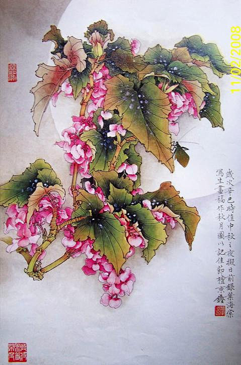 檀东铿工笔花鸟作品欣赏