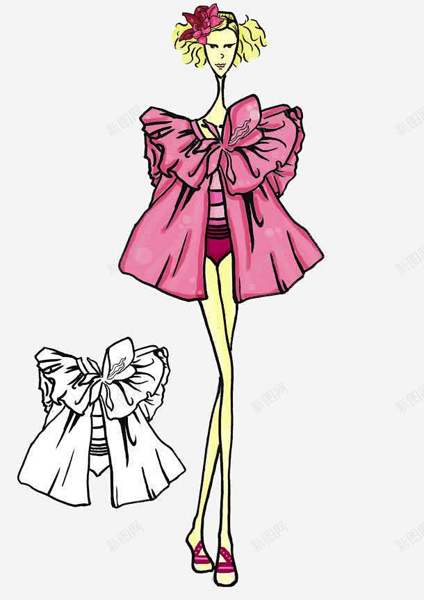 手绘t台模特高清素材设计图片页面网页平面电商创意素材png素材